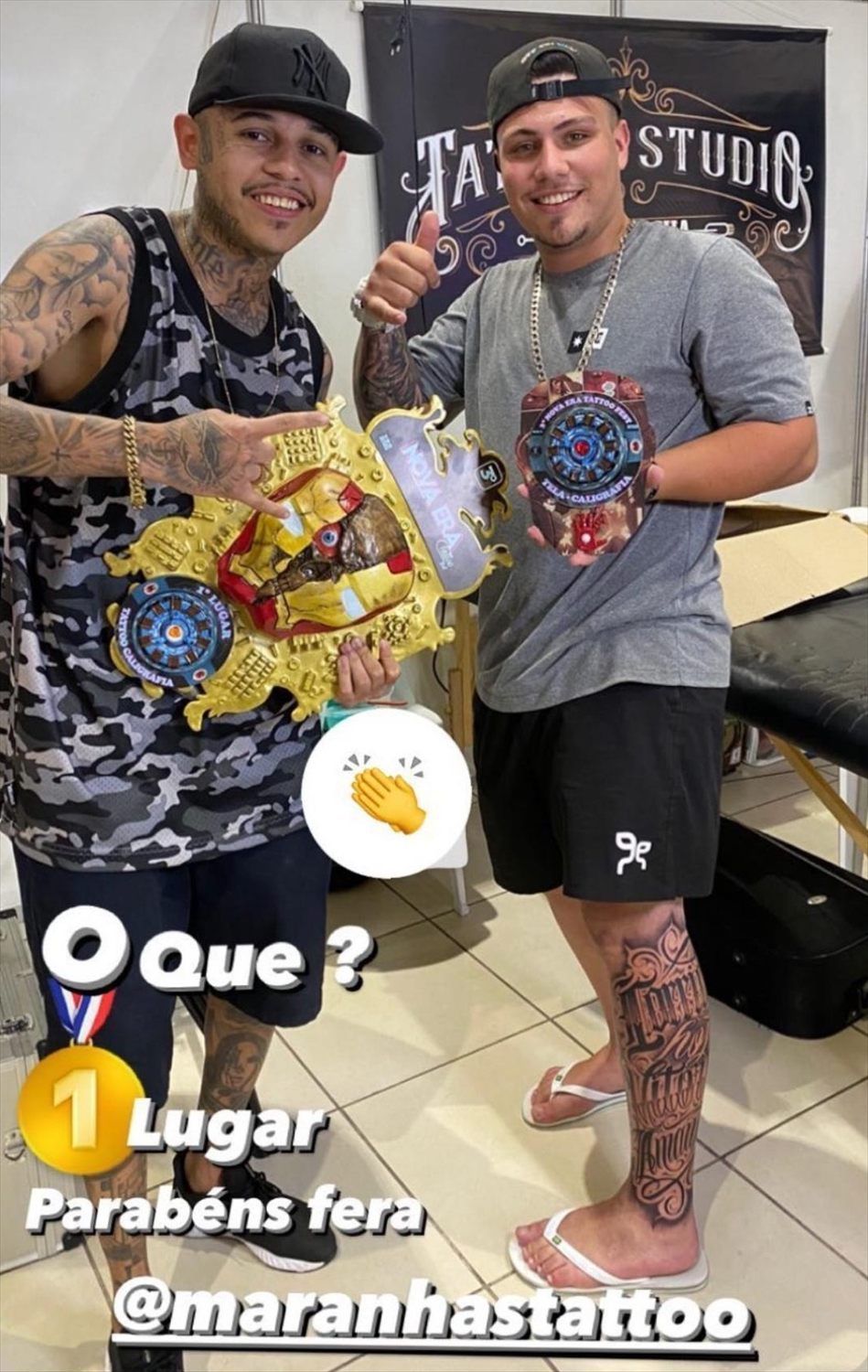Premio de convención ganado por Maranhas en Twin Bros Tattoo